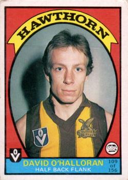 1978 Scanlens VFL #109 David O'Halloran Front